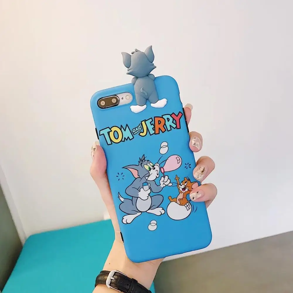 Горячая Анимация 3D том Джерри Мягкий силиконовый чехол для Iphone XR 6 7 7plus 8 8plus X XS чехол для телефона