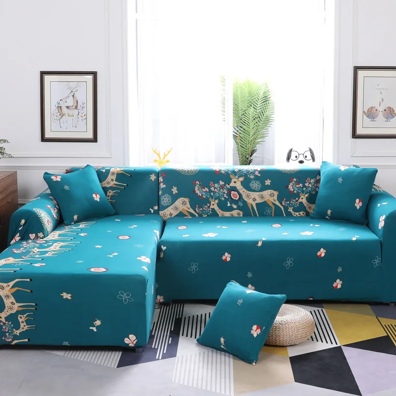 Stretch Slipcovers Sectional Elastic Sofa Cover for Living Room Couch L shape Armchair Single/Two/Three seat | Дом и сад