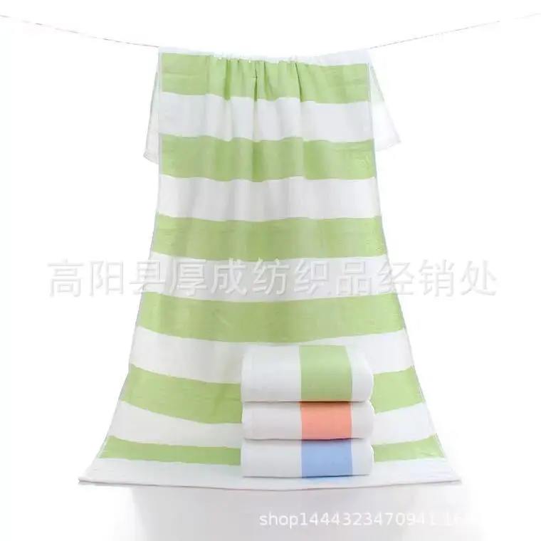 

Japanese Korean Fresh 100% Cotton Gauze Wide Stripe Aegean Sea Bath Towel Towel Soft Absorbent Household Face Towel Couples