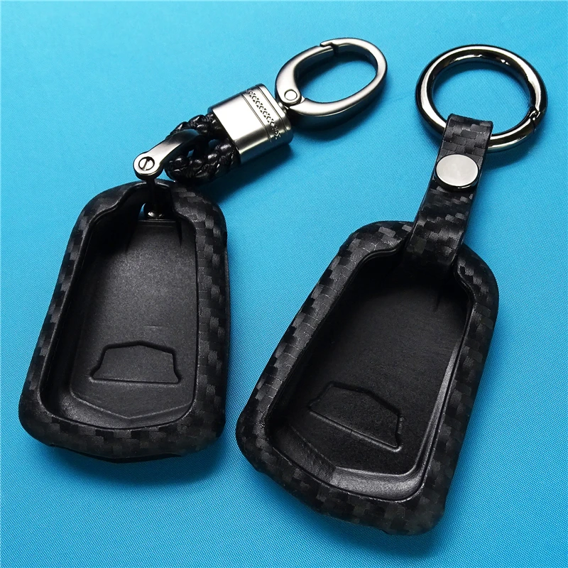 

For Cadillac XT5 XTS ATS CT6 CTS ATS 28TA Auto Accessories 1pcs Carbon Fiber Protection Button 3 4 5 Key Cover Car Styling Case