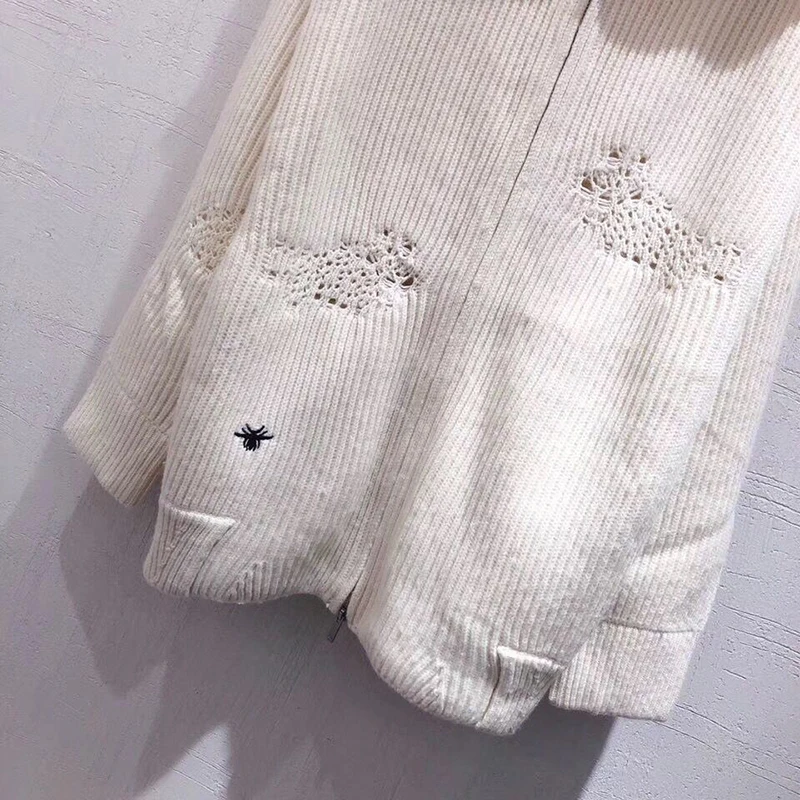 LINGHAN повседневное шерстяное кашемировое длинное пальто-свитер женская Мода Вышивка Вязание кардиганы Дизайнер Осень Зима Новинка