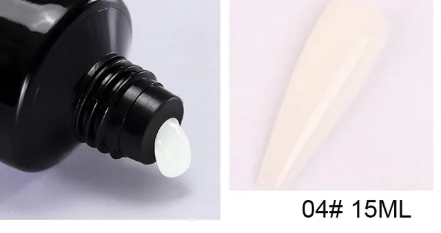 15ml Poly Acrylic Gel For Nail 22 Color Spangle Crystal Extension Gel UV/LED Light Quick Extension Nail Without Paper Holder&_&* White-15ML