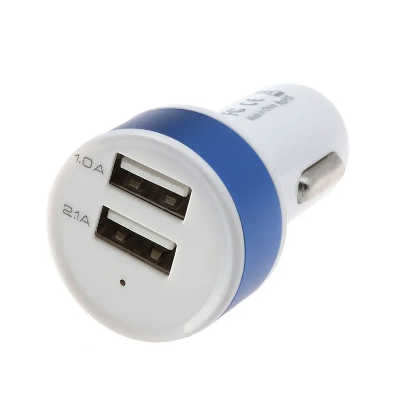 1 шт универсальное устройство для автомобиля с двумя портами USB Зарядное устройство прикуриватель автомобиля аксессуар от 12 В до 5 В пост 2.1A 1A dual USB Зарядное устройство для iPhone5 6 Nokia gps