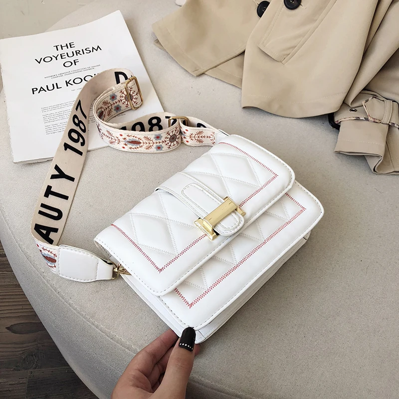 

2020 New Mini Shoulder Bag For Women High Quality Designer Female Bags Wide shoulder strap Crossbody Bags Purse ShoulderBags