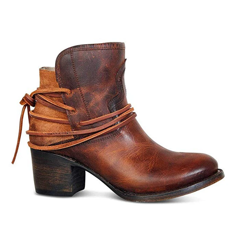 

Dropship Fashion Autumn Women Boots Mid Heels Shoes Female Rivet Buckle Daily Shoes Martins Short Boots PU Leather Ankle Boots