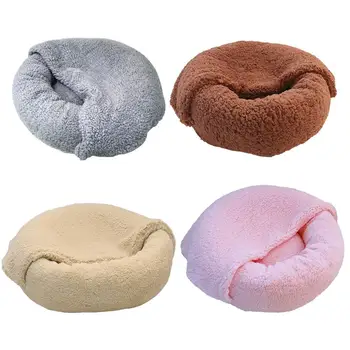

Winter Plus Velvet Warm Kennel Donuts Cat Litter Round Removable And Washable Pet Litter Durable Comfortable Cotton Bed Litter