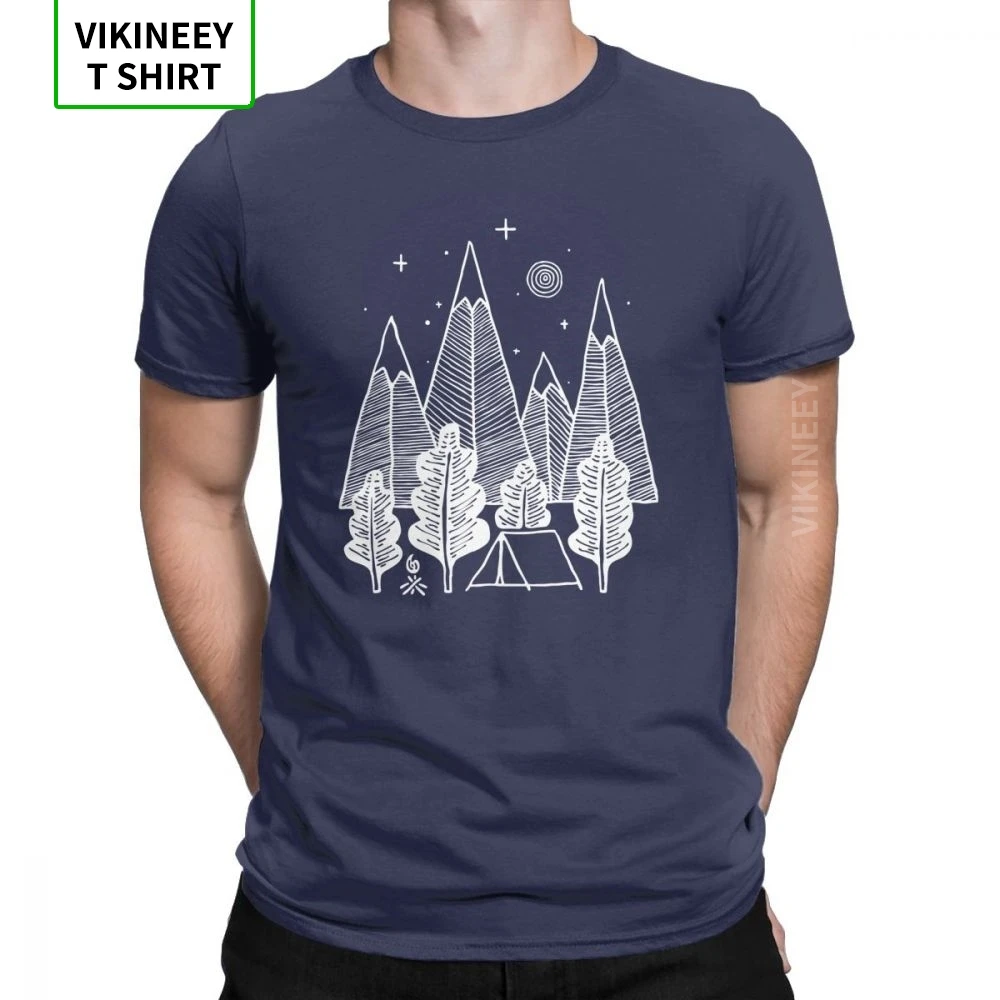 Camp Line T Shirt for Men Hiker Hiking Camping Holiday T-Shirt Outdoor Natural Clothes Short Sleeve Superior O Neck Cotton Tees