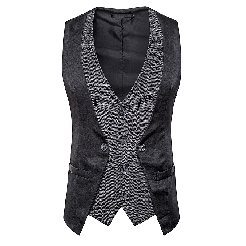 EU size men fashion suit vest partchwork color corduroy vest Fake two pieces design autumn vest Single buckle Vest men EU size men fashion suit vest partchwork color corduroy vest Fake two pieces design autumn vest Single buckle Vest men