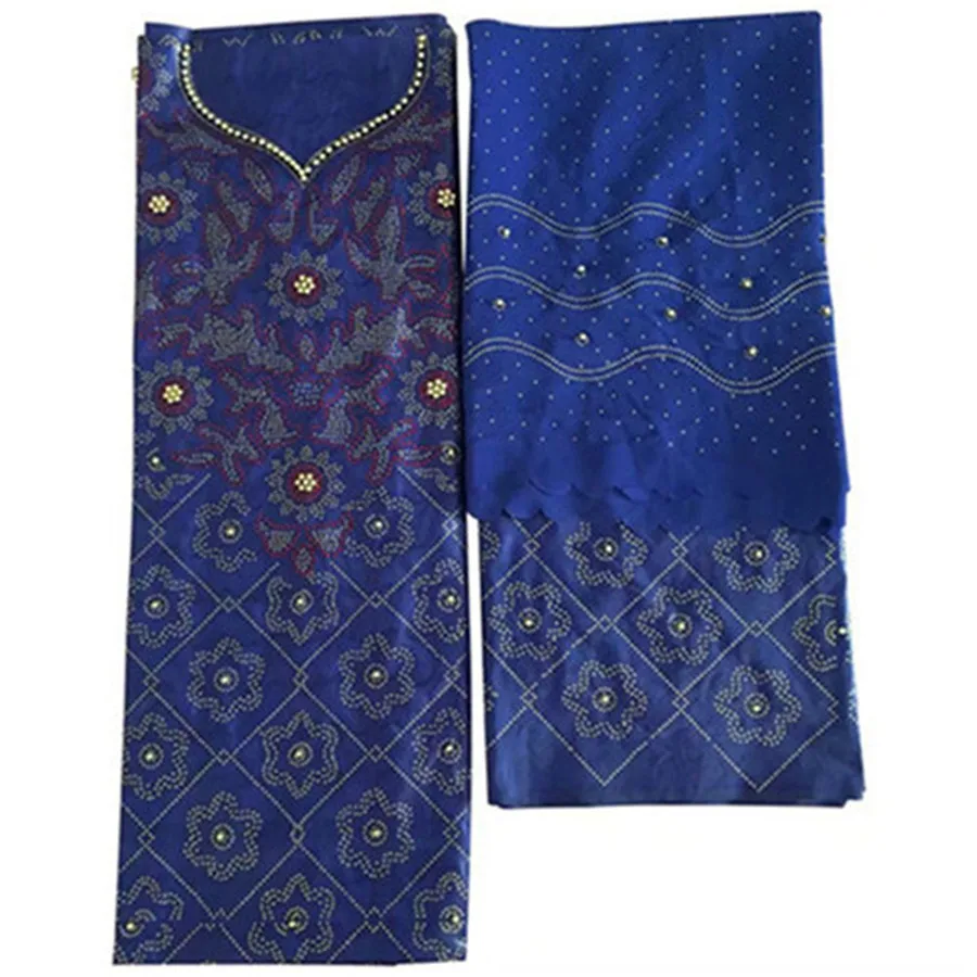 3 в 1 Африканский Базен riche ткань с бисером и камнями tissu africain 7yds жаккард бассейна getzner парча бисером ткань для свадьбы - Цвет: 17