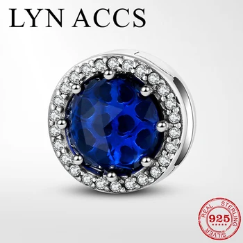 

Charming drunk moon night 925 Sterling Silver Blue Clear Zircon Clips Beads fit Reflexions charm Watch Bracelet Jewelry Making