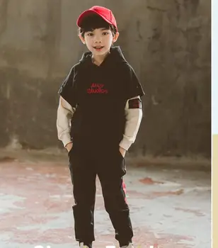 

Spring and Autumn New Korean 2020 Boys Leisure Sports Sleeve Two Piece Set