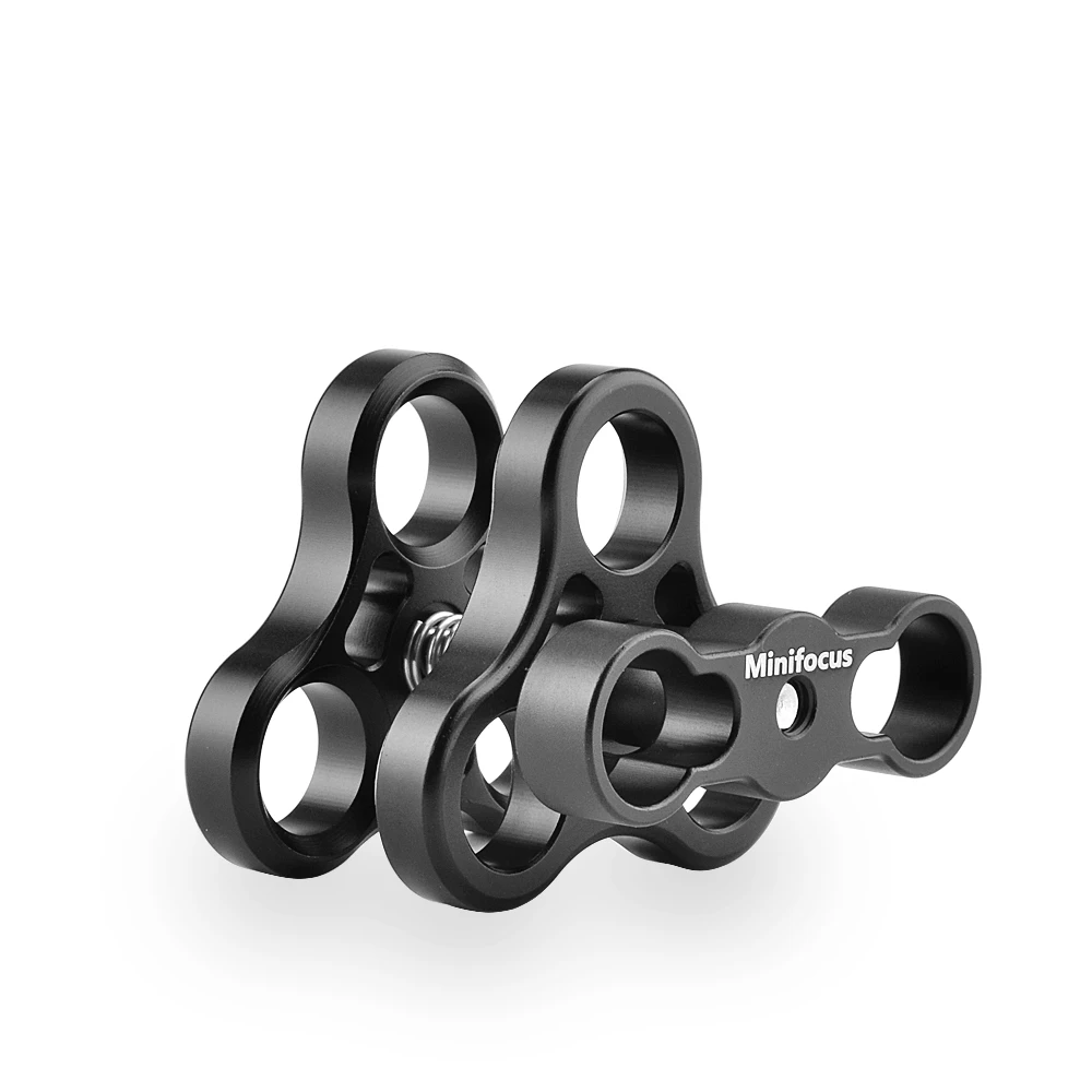 Braçadeira Bola Triplo para Câmera Subaquática Bandeja Mergulho Luz Braço Sistema Mount Hole Clip Ball 1