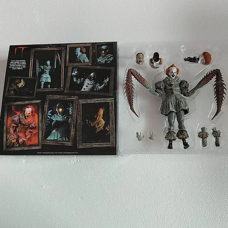 Светодиодный оригинальный NECA 4 головы Стивен Кинг это конечная фигурка Pennywise модель игрушки кукла для подарка