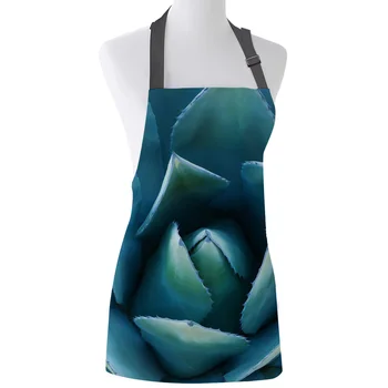 

Kitchen Apron Agave Succulent Green Flowers Bloom Adjustable Bib Canvas Aprons For Women Cooking Baking Restaurant Pinafore