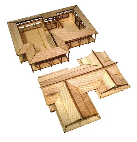 DIY игрушки дом гейши таблетки миниатюрная деревянная сцена модель с 28 мм соотношение 1:56 для японских воюющих штатов Размер 31*26*12 см