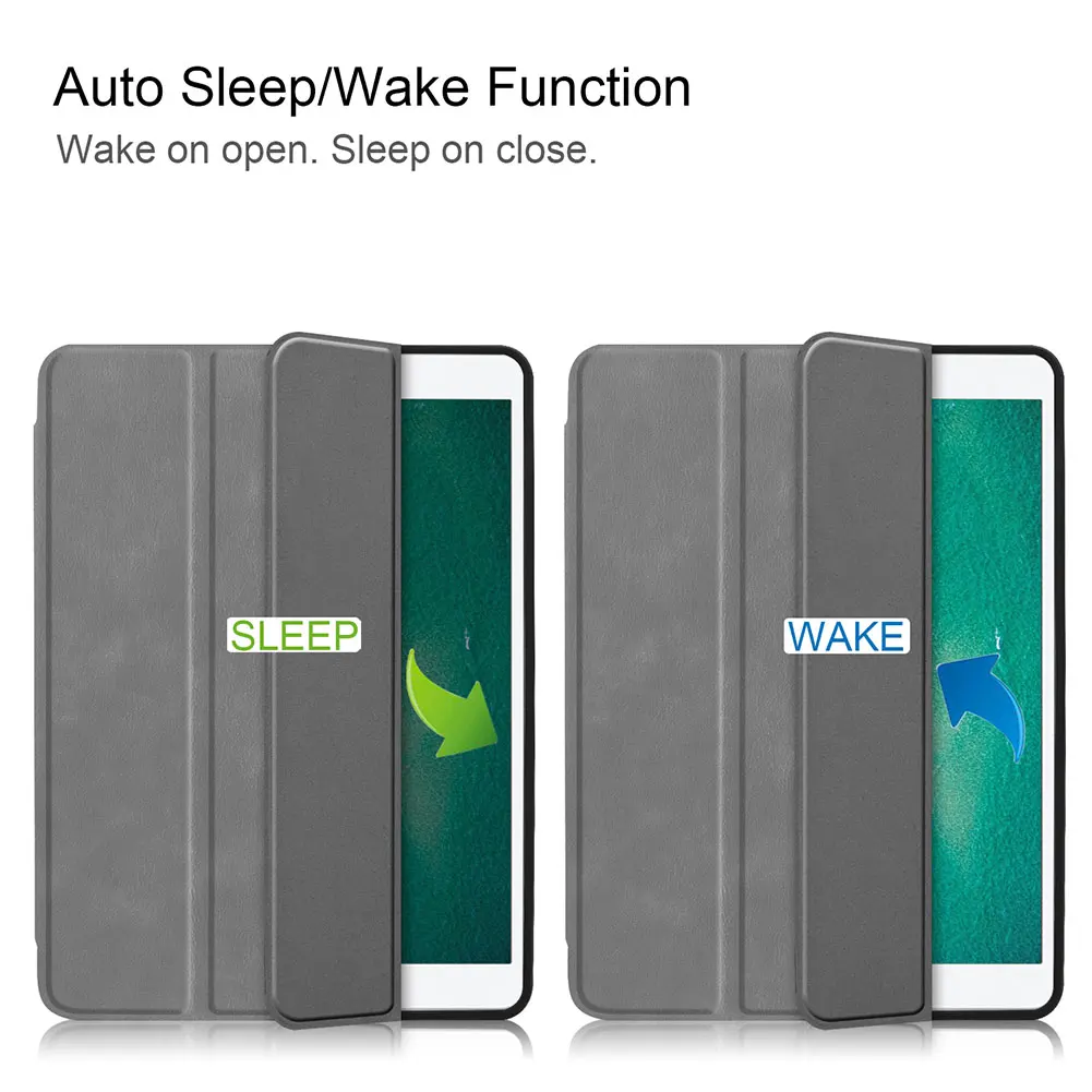 Auto Sleep Wake Smart Case For iPad 9.7" 5th 6th Generation Case Tri-Fold Leather Stand Cover For ipad Pro/Air/Air 2 9.7" Case