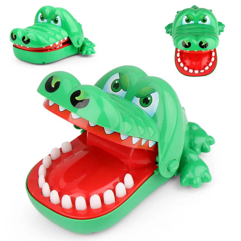 Practical Jokes Mouth Teeth Bite Toy Crocodile Biting Hand Finger Game  Novelty Trick Funny Classic Party Toys for Kids Adult