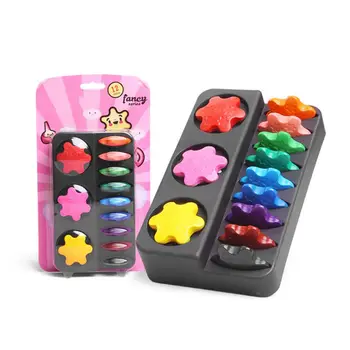 

12 Colors Non-toxic Wax Snowflake Shape Crayons Kids Washable Painting Drawing