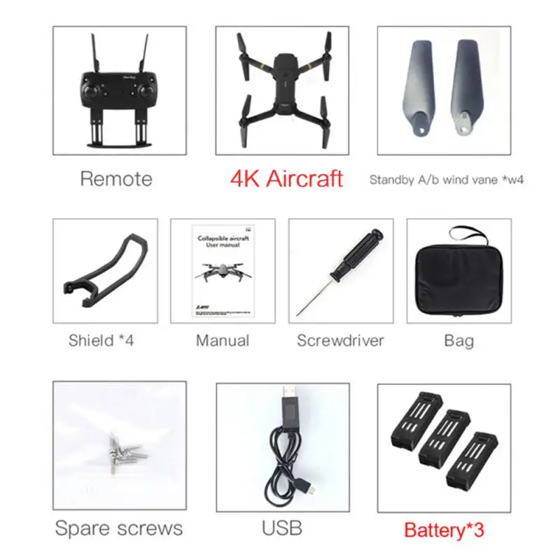 E58 2,4G 4CH 6Axis wifi FPV 2MP HD Безголовый Радиоуправляемый Дрон Квадрокоптер+ сумка в подарок США - Цвет: 9