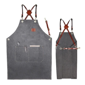 

Utility Work Apron Canvas Apron Workshop Tool Apron with Adjustable Straps for B GXMA