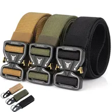Cinto tatico dos homens militar do exerrcito cinto fivela de metal treinamento engrenagem cacha ao ar livre segurancha resistente c