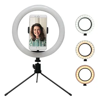 

Photography Dimmable 10 Inch Selfie Ring Light For Youtube Makeup Photography Vlog Studio Ring Flash Light