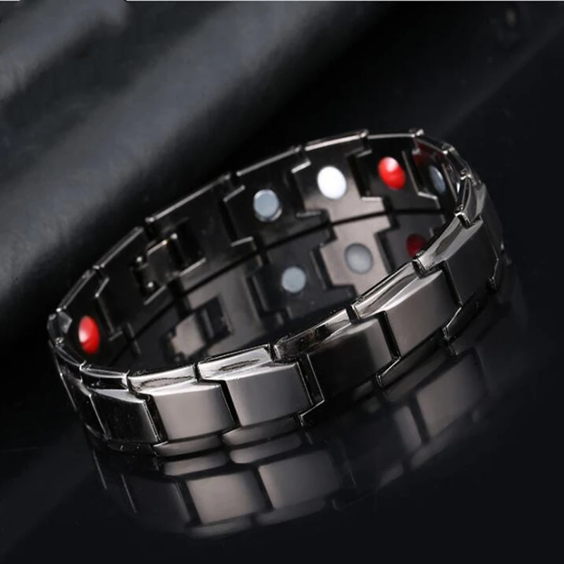 

Magnetic Hematite Copper Bracelet Men's Health Bracelets with Hook Buckle Clasp Therapy Bangles Man Health Care Jewelry