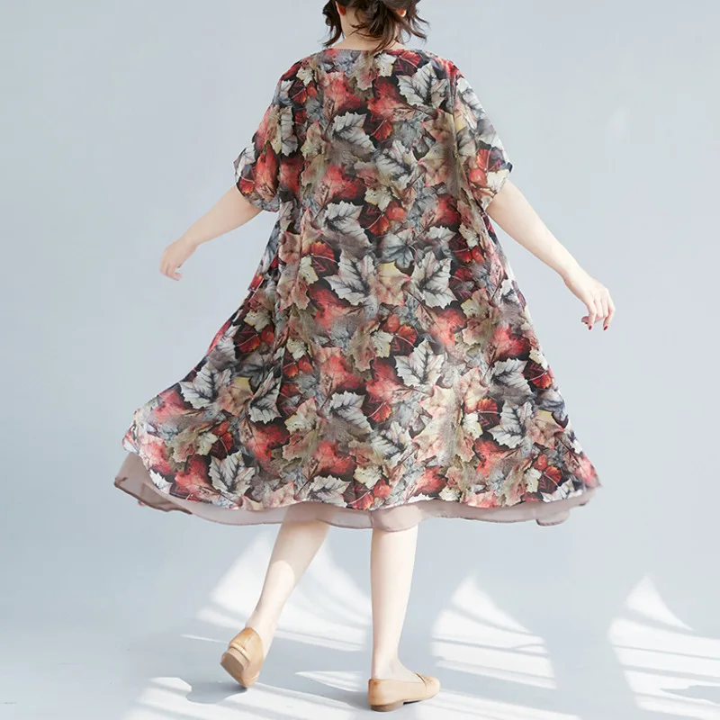 #0159 летнее винтажное шифоновое платье Vestidos женское свободное ТРАПЕЦИЕВИДНОЕ