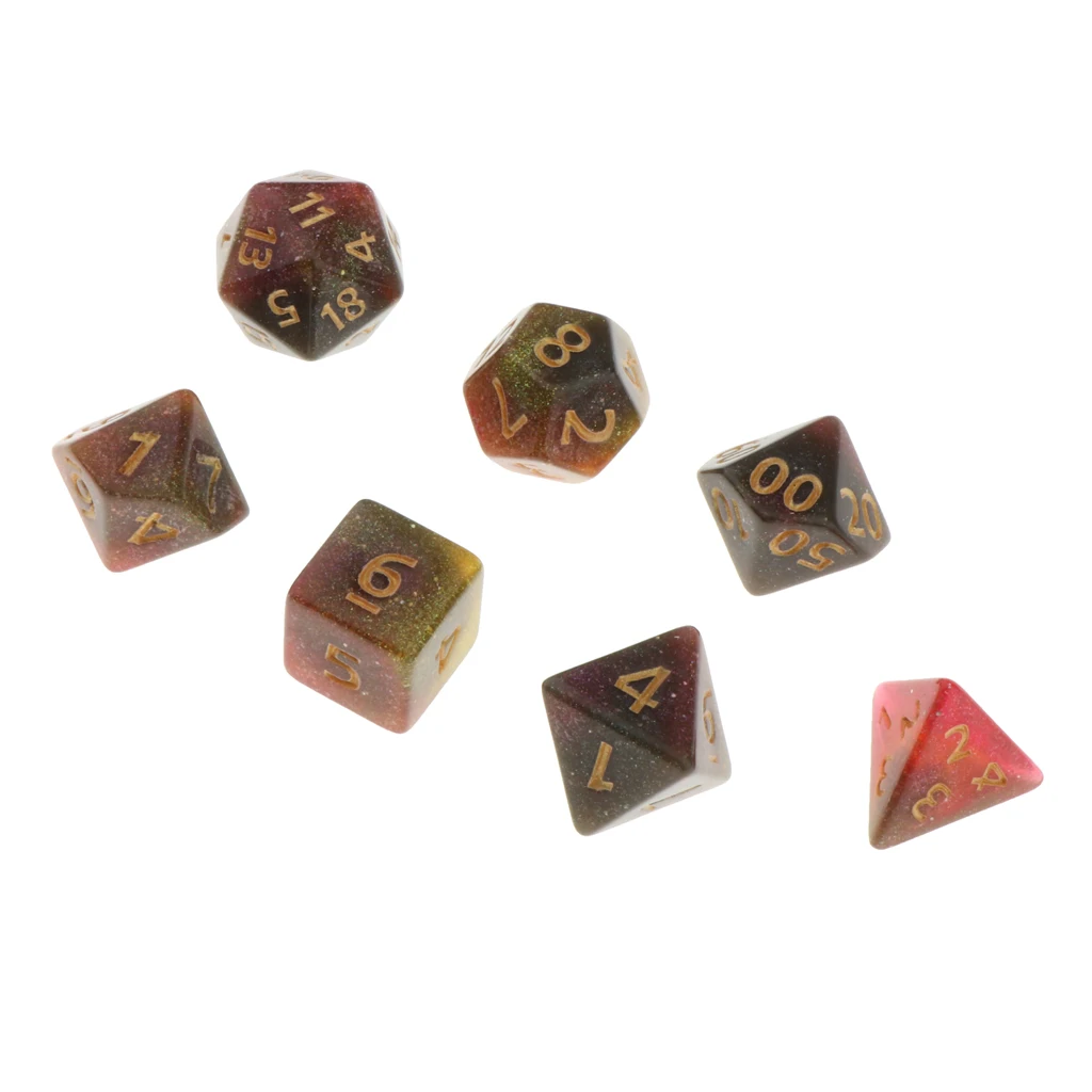 Pack of 7 Polyhedral Dices Table Board Games Party KTV for Dungeon & Dragons DND Dice Set Party Game Dices Hobby & Collectibles