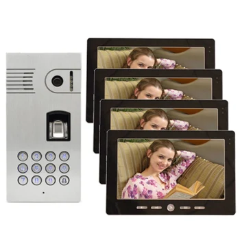 

XinSiLu Home Security Video Intercom Doorbell System Top Quality 10.1 Inch Video Door Phone 4xMonitor ,800TVL FRID Panel Camera