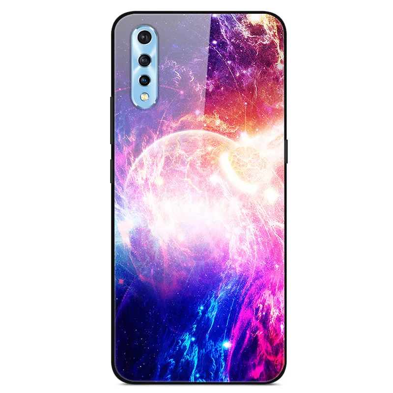 Окрашенная стеклянная крышка для Vivo V17 neo чехол силиконовый бампер закаленный ЧЕХОЛ ДЛЯ Vivo Y7S Z5 крышка для Vivo S1 чехол Funda S 1 Capas