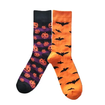 

Crew Socks 1 Pairs Cotton Cartoon Pumpkin Lamp Bat Socks Halloween Party Socks