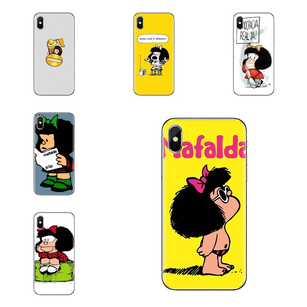 Silicone Phone Skin Case For HTC U11 One M7 M8 A9 M9 M10 E9 Desire 630 530 626 628 816 820 Motorola G G2 G3 Cartoon Mafalda Girl |