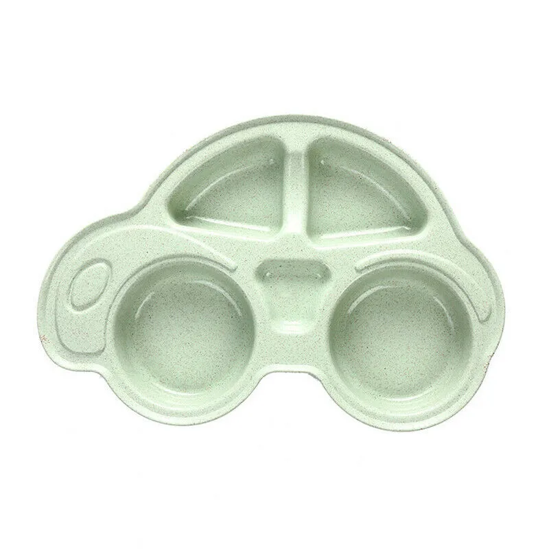 Детская тарелка пластиковая детская разделенная обеденная тарелка детское питание 4 секции Настольный поднос - Цвет: Зеленый