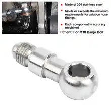Переходник Banjo из нержавеющей стали 10 мм/0,4 дюйма (AN4 AN 04) для M10 Banjo Bolt, Аксессуары для автомобилей Переходник Banjo из нержавеющей стали 10 мм/0,4 дюйма (AN4 AN 04) для M10 Banjo Bolt, Аксессуары для автомобилей