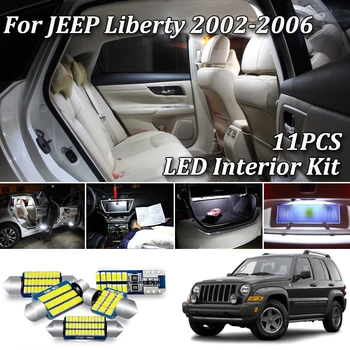 

11PCS White Error Free Canbus For Jeep Liberty KJ LED Interior Dome Map Light + License Plate Lamp Kit (2002-2006)