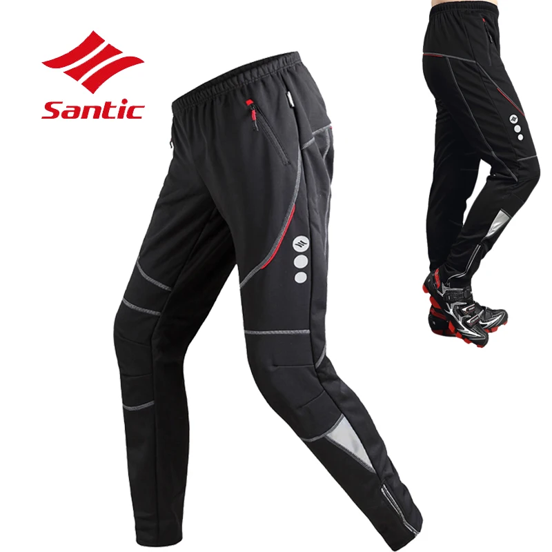 Брюки Santic мужские для велоспорта удлиненные штаны с подкладкой эластичные брюки