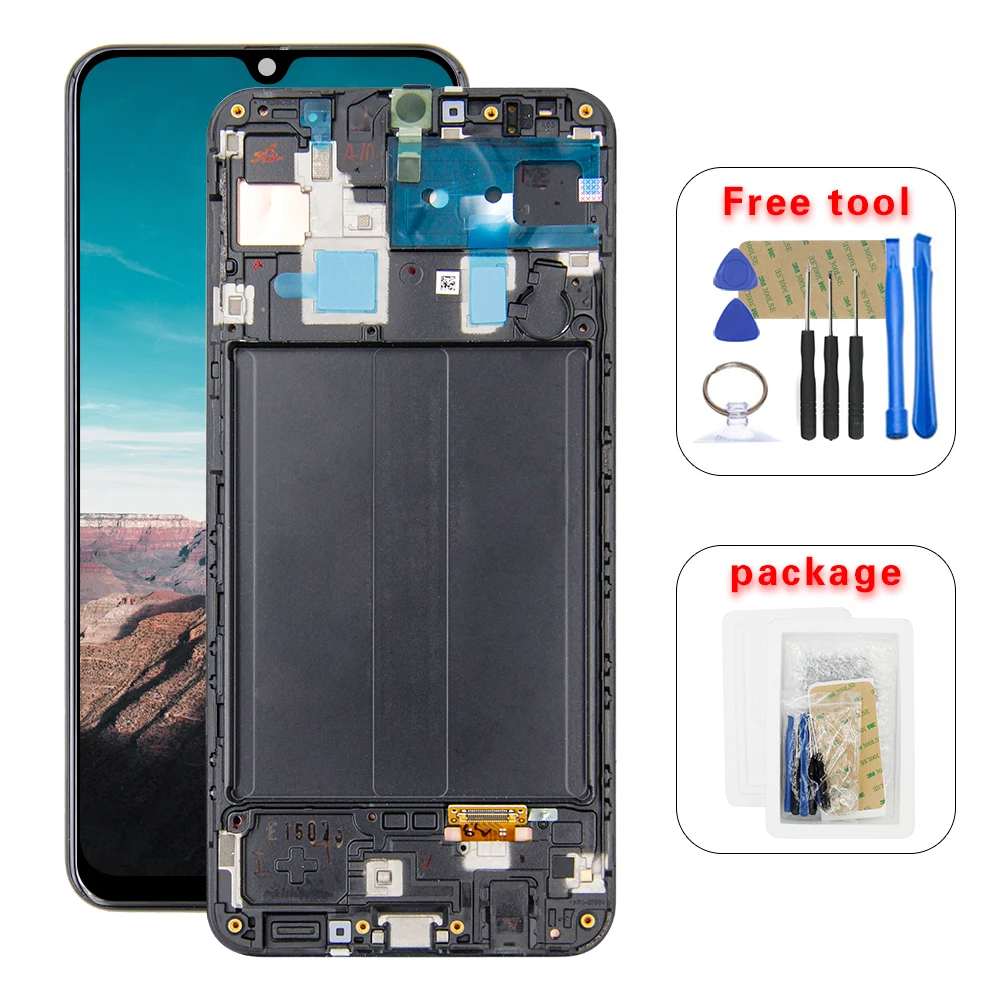 Сенсорный ЖК-экран с рамкой для Samsung galaxy A30 A305 A305F A305FD A305A | Мобильные телефоны и