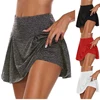 Gym Women Running Shorts Skirt High Waist Print New Shorts Mesh Double Layer Patchwork Fitness Shorts Sports Short Skirt 1