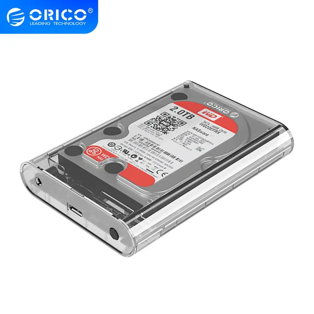 Чехол для жесткого диска ORICO 3 5 дюйма SATA к USB 0 прозрачный корпус HDD 16 ТБ Гбит/с с