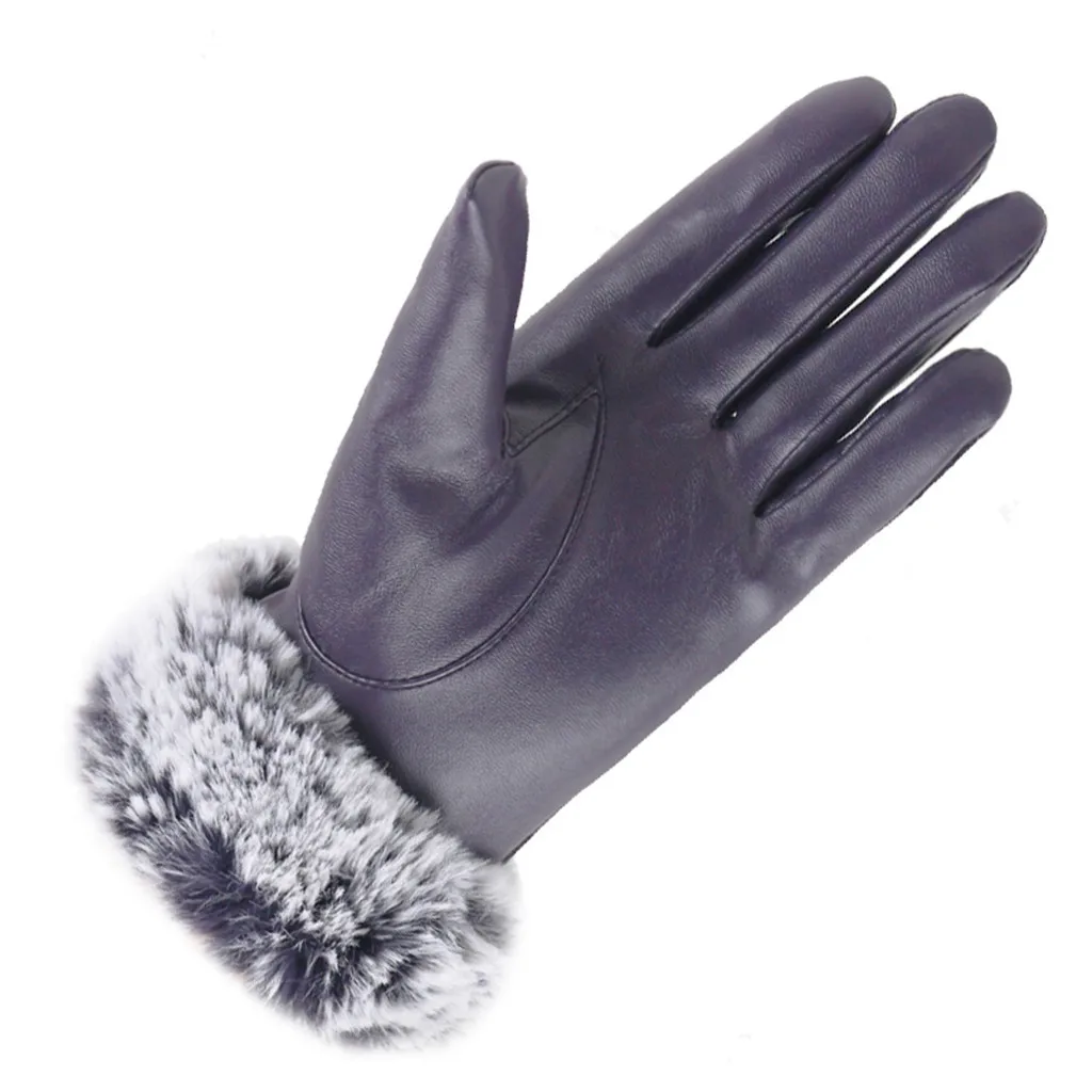 Женские перчатки, сохраняющие тепло, зимние женские бархатные варежки, кружевные перчатки, велосипедные варежки для телефона, кожаные перчатки Guantes Luva# YL5
