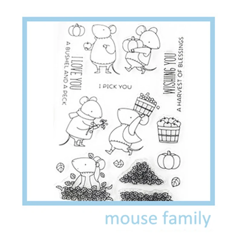 mouse family Наклейки канцелярские принадлежности Детская игрушка фотоальбом DIY Скрапбукинг тиснение милый мультфильм Животные Бумага Ремесло декоративная печать лист - Цвет: mouse family