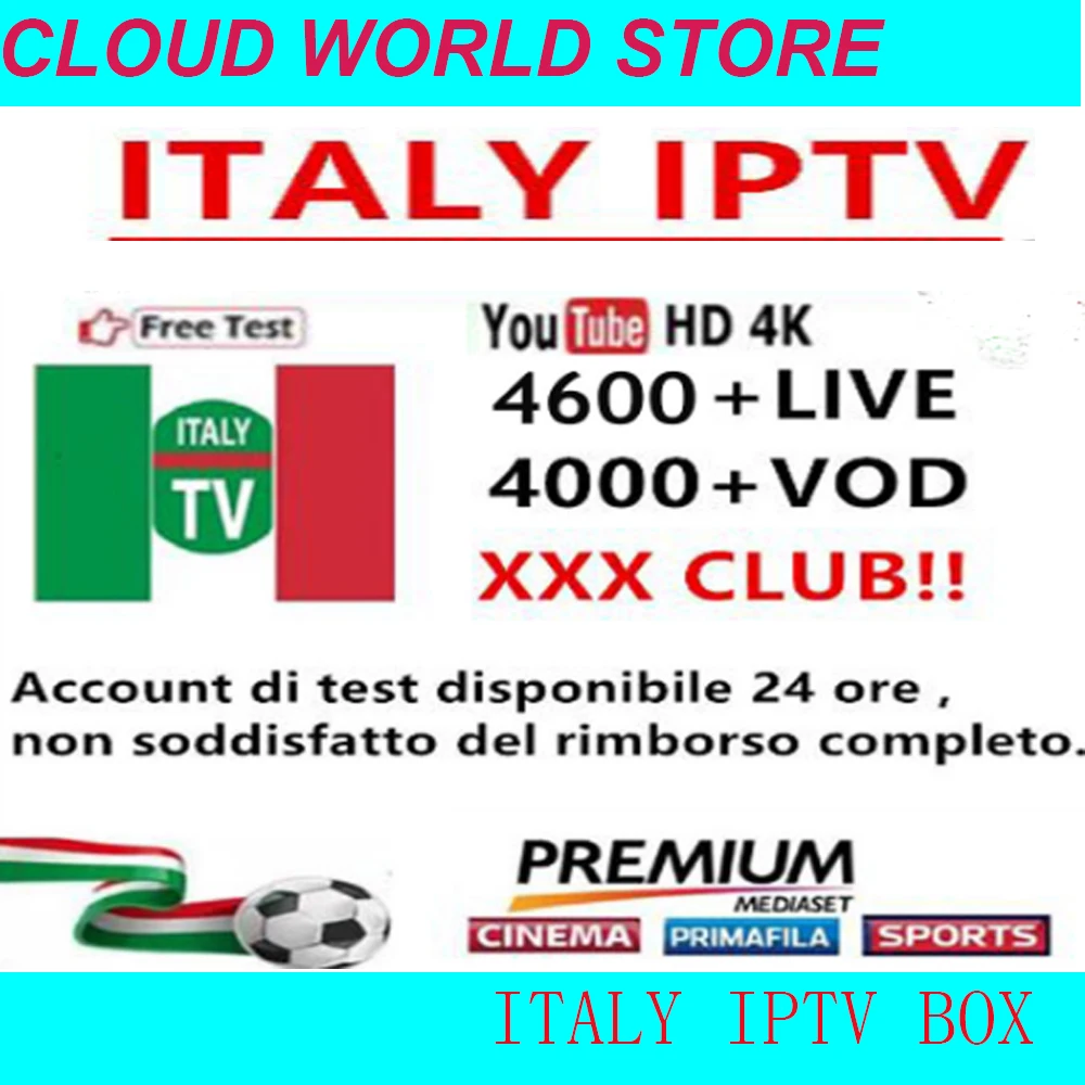 

Iptv Smarters Pro Italy IPTV with 3/6/12Months IPTV Subscription Support 660+ Dazn Italia Mediaset Premium ect Italy TV channels
