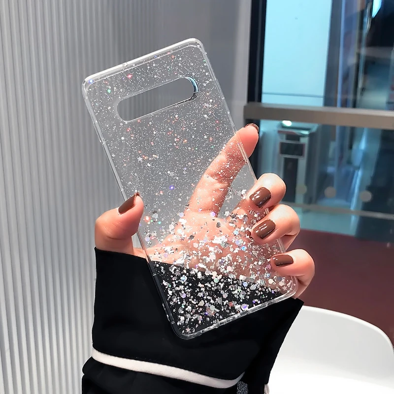 LAPOPNUT чехол для samsung Galaxy J6 J4 Plus A9 A8 A70 A7 A6 A50 A40 A30 A20e A20 A10 блеск противоударный силиконовый чехол Coque - Цвет: Прозрачный