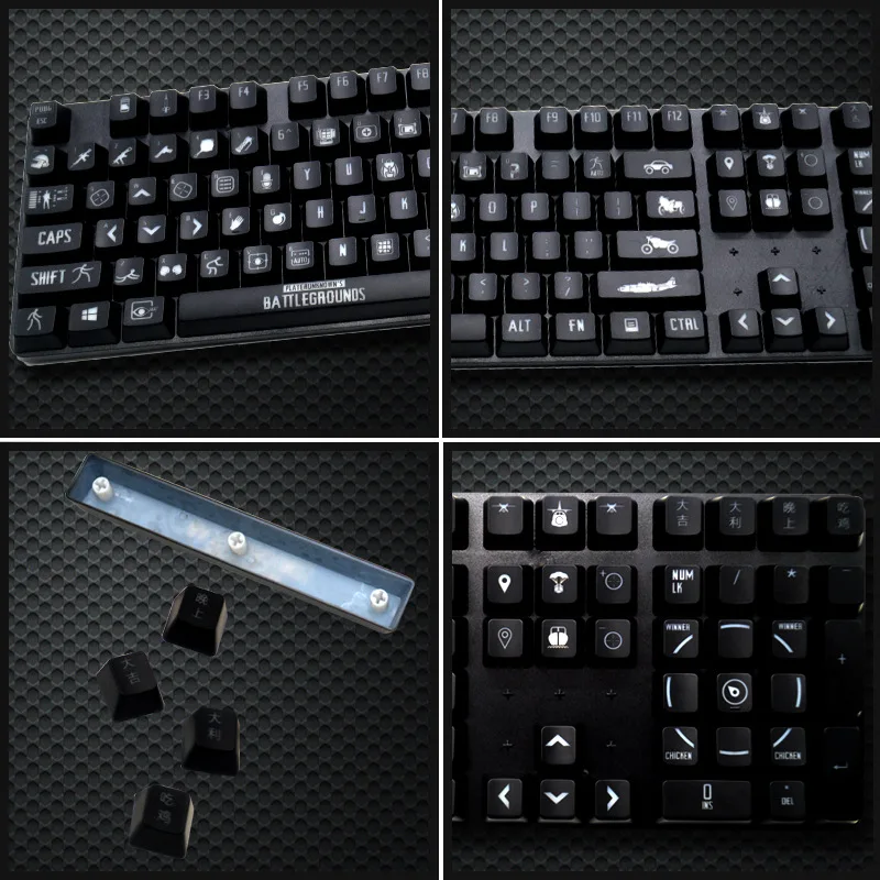  PUBG Keycaps for Mechanical Keyboard MX Switches BattleGround Keycaps Double Shot ANSI Layout