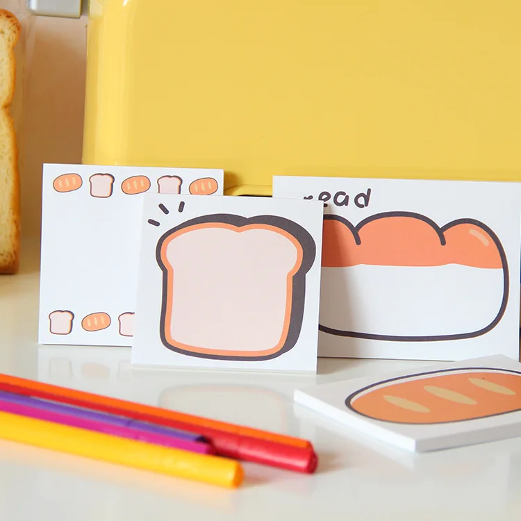 SIXONE 50 листов в Корейском стиле Ins Kawaii хлеб Note записная книжка накладка на план по