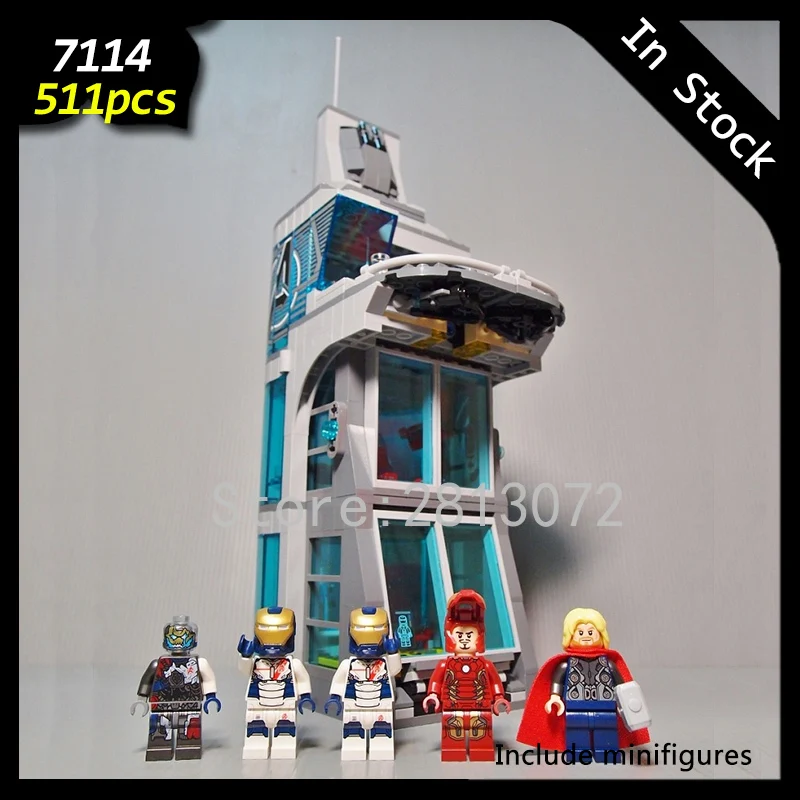 

In stock 7114 Marvel Movie The Avengers Tower 511Pcs Building Blocks Compatible 76038 Bricks Marvel superheroes