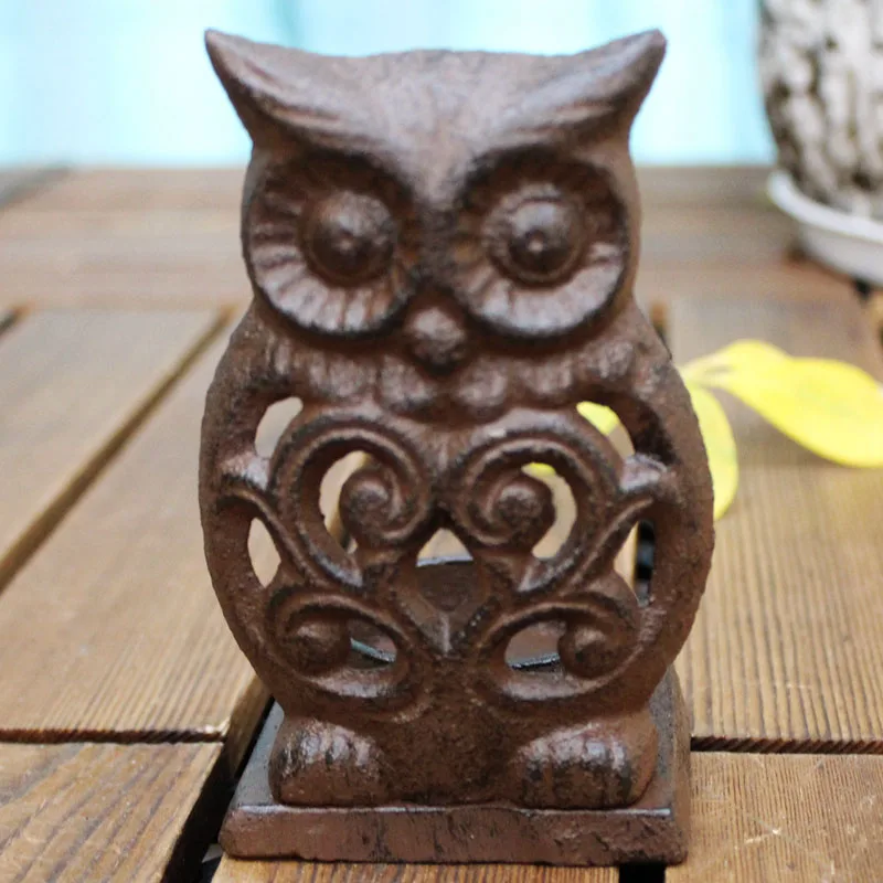 owl Винтажный полый дизайн Совы чугунный Металлический Подсвечник - Цвет: owl