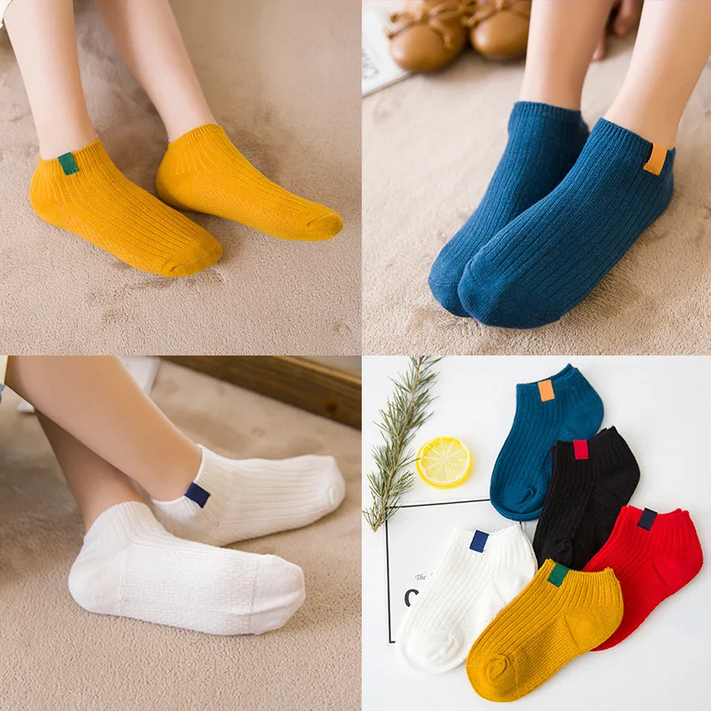 

BOY'S Socks Girls Spring And Autumn Summer Children 3-5-7-9-10-12-Year-Old Pure Cotton No-show Socks Casual Thin Unisex Socks