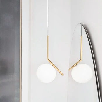 

Creative Glass Ball Pendant Lamp American Design Living Room Dining Room Metal Personality Stylish Pendant Lamp WJ113018